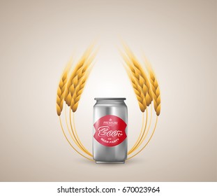 Beer bank design label. Ad beer vector template