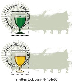 beer banner with grunge background and stamp mark