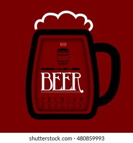 Beer banner with a mug icon, Vector illustration