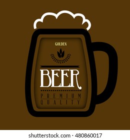 Beer banner with a mug icon, Vector illustration
