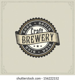 beer banner mug retro styled mark of beer excellent as a template of advertising editable layered vector beer banner mug classic holiday cream ritual real isolated unique black vacation ceremonial mar