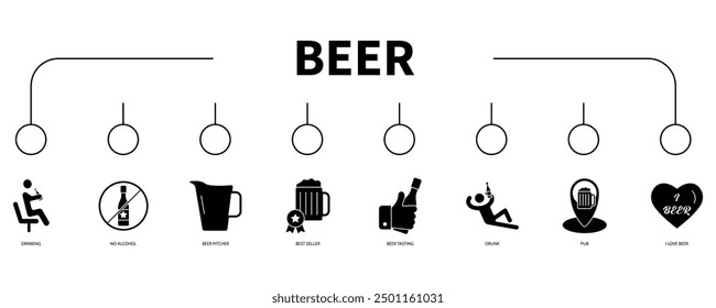 beer banner web icon vector illustration concept