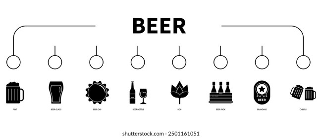 beer banner web icon vector illustration concept