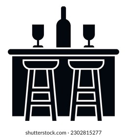 Bier Bar Symbol einfache Vektorgrafik. Cafe Pub. Esstisch