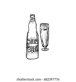 Beer bar interior template design. Vector illustration.