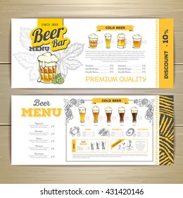 Beer  bar menu design. 
