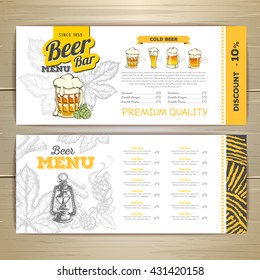 Beer  bar menu design. 