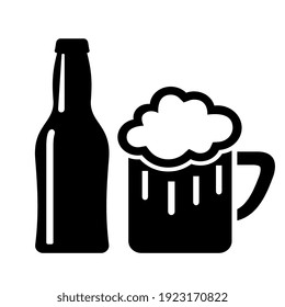 Icono vectorial de barra de cerveza en fondo blanco