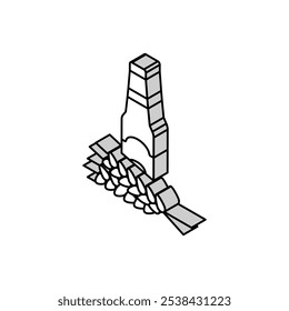 vetor de ícone isométrico de orelha de cevada de cerveja. sinal de orelha de cevada de cerveja. ilustração de símbolo isolado