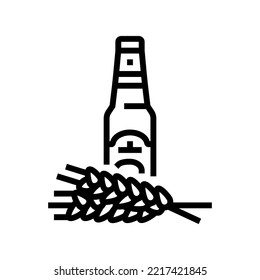 beer barley ear line icon vector. beer barley ear sign. isolated contour symbol black illustration