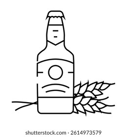 beer barley ear line icon vector. beer barley ear sign. isolated contour symbol black illustration