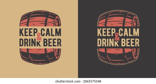 Beer barrel for bar. Original brew design with keg for craft beer, pab or brewery