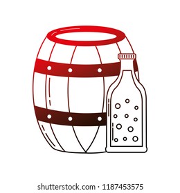 beer barrel and bottle drink beverage