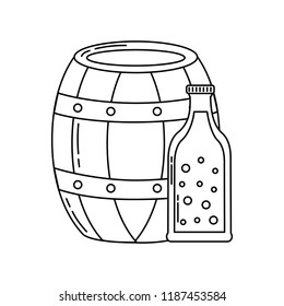 beer barrel and bottle drink beverage