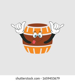 beer barrel cartoon character design with expression