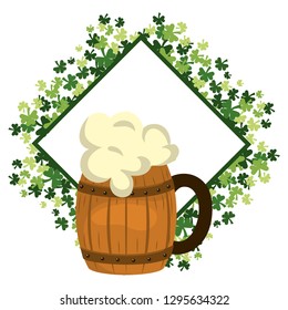 beer barrel with clovers frame