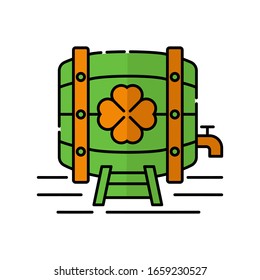 Beer barrel flat icon vector illustration. Beer icon design isolated on white background. St. Patricks Day vector illustration. St. Patrick's Day vector icon trendy flat symbol for website, app, UI.