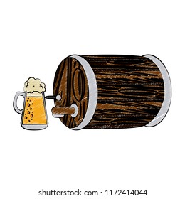 Beer barrel and glass scribble
