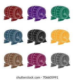 Beer barrel icon in black style isolated on white background. Oktoberfest symbol stock vector illustration.
