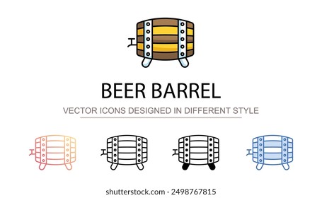 Beer Barrel icon design with white background stock illustration