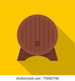 Beer barrel icon. Flat illustration of beer barrel vector icon for web