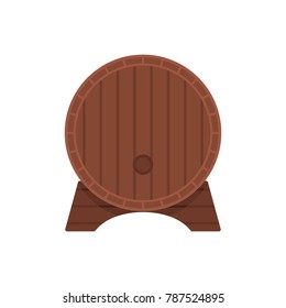Beer barrel icon. Flat illustration of beer barrel vector icon isolated on white background