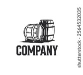 Beer barrel icon in flat style. Alcohol drink vector illustration on white isolated background. Brewery business concept.