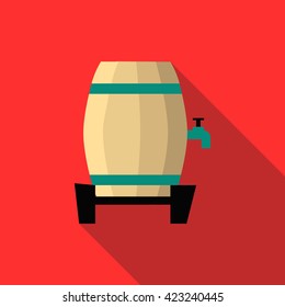 Beer barrel icon, flat style