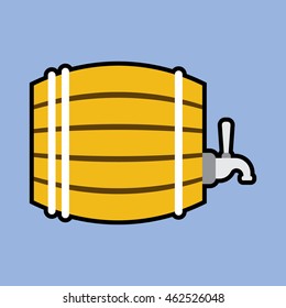 beer barrel icon in flat style