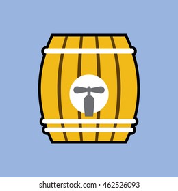beer barrel icon in flat style