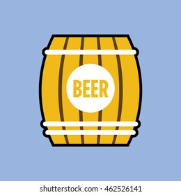 beer barrel icon in flat style