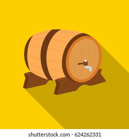 Beer barrel icon in flat style isolated on white background. Oktoberfest symbol stock vector illustration.