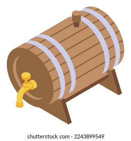 Beer barrel icon isometric vector. Prague landmark. Republic travel