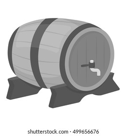 Beer barrel icon in monochrome style isolated on white background. Oktoberfest symbol stock vector illustration.