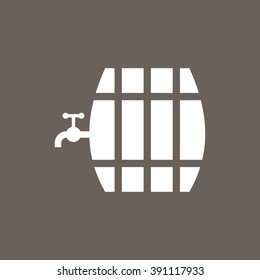 Beer Barrel Icon on Dark Gray Color. Eps-10.