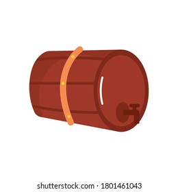beer barrel icon over white background, flat style, vector illustration