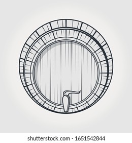 Beer Barrel isolated on white background. Vector illustration.