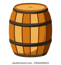 Beer barrel isolated on white background, color vector illustration