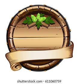 Beer barrel label. Vector illustration