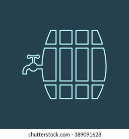 Beer Barrel Line Icon. Eps-10.