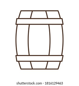 Beer barrel line style icon design, Pub alcohol bar brewery drink ale and lager theme Vector illustration