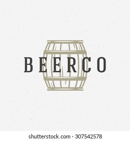 Beer barrel logo or badge design element vector illustration