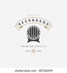 Beer barrel logo or badge design element vector illustration