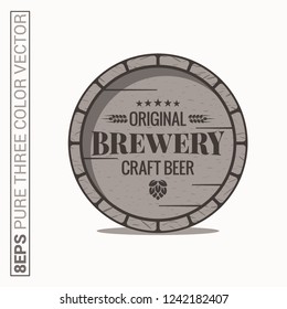 Beer barrel logo. Brewery craft beer label on white background