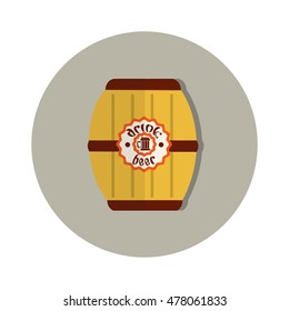Beer Barrel Oktoberfest Festival Holiday Decoration Banner Flat Vector Illustration