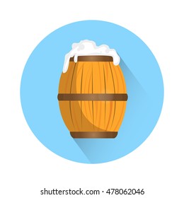 Beer Barrel Oktoberfest Festival Holiday Decoration Banner Flat Vector Illustration