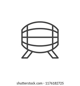 Beer barrel outline icon. linear style sign for mobile concept and web design. Wooden barrel simple line vector icon. Symbol, logo illustration. Pixel perfect vector graphics