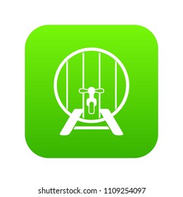 Beer barrel in pub icon digital green for any design isolated on white vector illustration