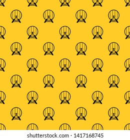 Beer barrel in pub pattern seamless vector repeat geometric yellow for any design
