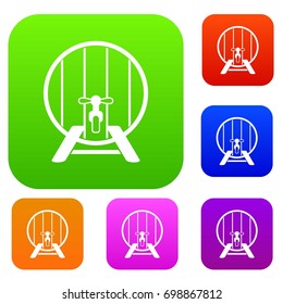 Beer barrel in pub set icon in different colors isolated vector illustration. Premium collection